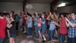 Campers enjoying the first dance at Camp Pinecrest. 