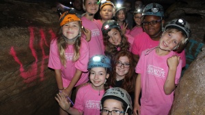 Camp Nacome campers enjoying a local cave. 