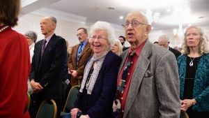 Brethren sing praises together during Sabbath services at Wisconsin Dells.