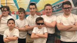 Boys from New England dress as greasers for the dance social on Feb. 1.