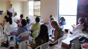 Church services in Monteria, Colombia.