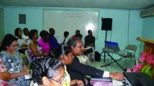 The congregation in Trindad at Sabbath services.