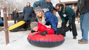 Campers and staff enjoying Winter Camp activities. 