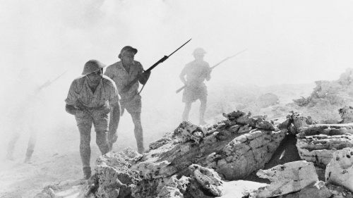 Australian troops in action in North Africa during the Second Battle of El Alamein, 1942