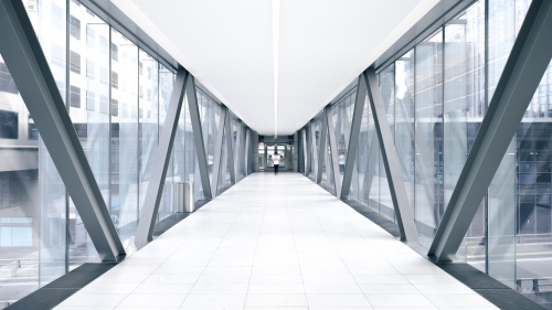 A long crosswalk bridge.