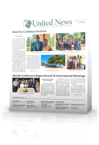 Tilted cover of March - April United News 2024