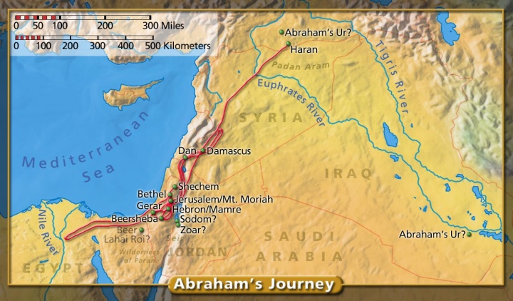 Map of Abraham's Journey