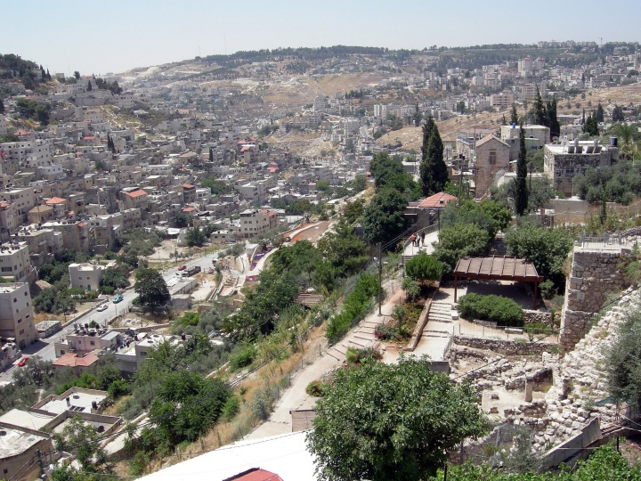 View of the Kidron Valley from the Old City of Jerusalem.