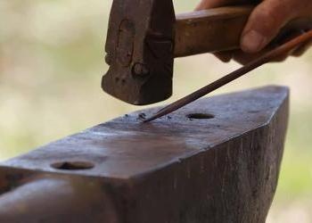 blacksmith anvil and tools