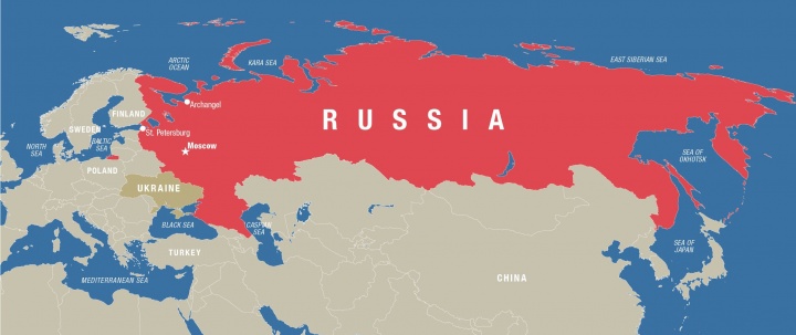 Russia is huge, spanning 11 time zones and thus stretching halfway around the world.