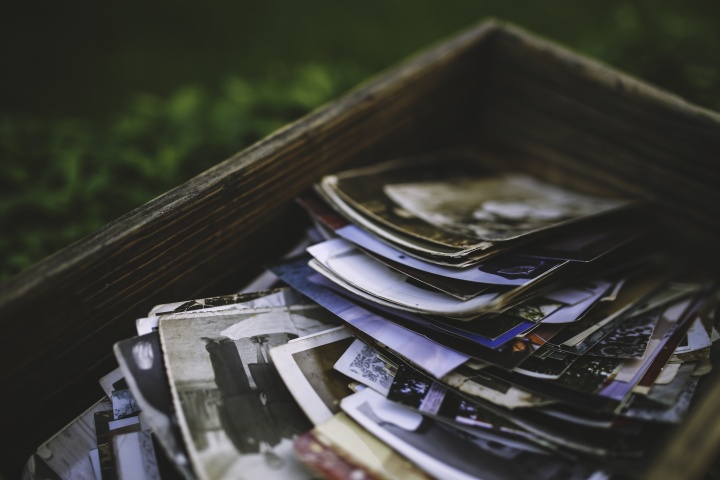 Old photos in a box.