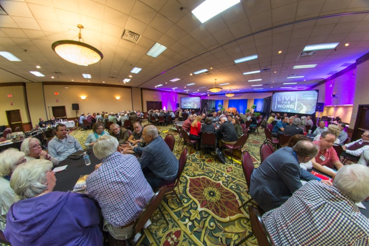 Elders take part in round table discussions on Monday morning of the GCE. 