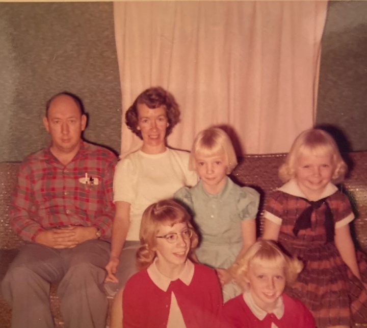 Jim and June with their four daughters in 1960.