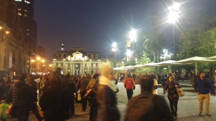 a city street at night