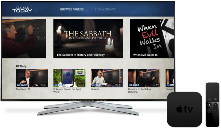 This is an image of the Apple TV interface for Beyond Today television.