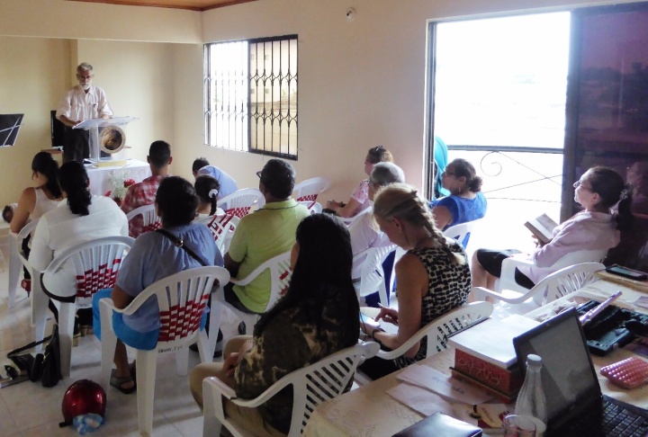 Church services in Monteria, Colombia.