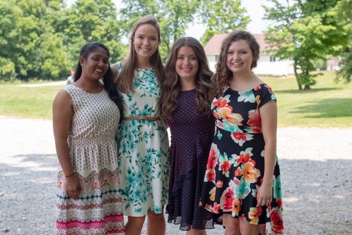 Elizabeth (far left) with other staff at Camp Cotubic in summer 2018. 