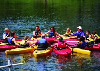 dorm G2 and kayaking staff