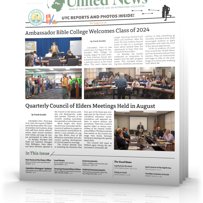 Tilted cover of September - October United News 2024